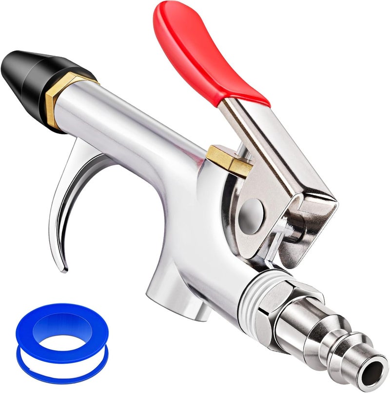 JASTIND 4Pcs Air Blow Gun Kit, 2-Way Connection Air Nozzle Blow Gun with Rubber Tip & 1/4IN Standard Quick Plug, Air Compressor Accessories Blower Gun for Dust Cleaning - Image 1